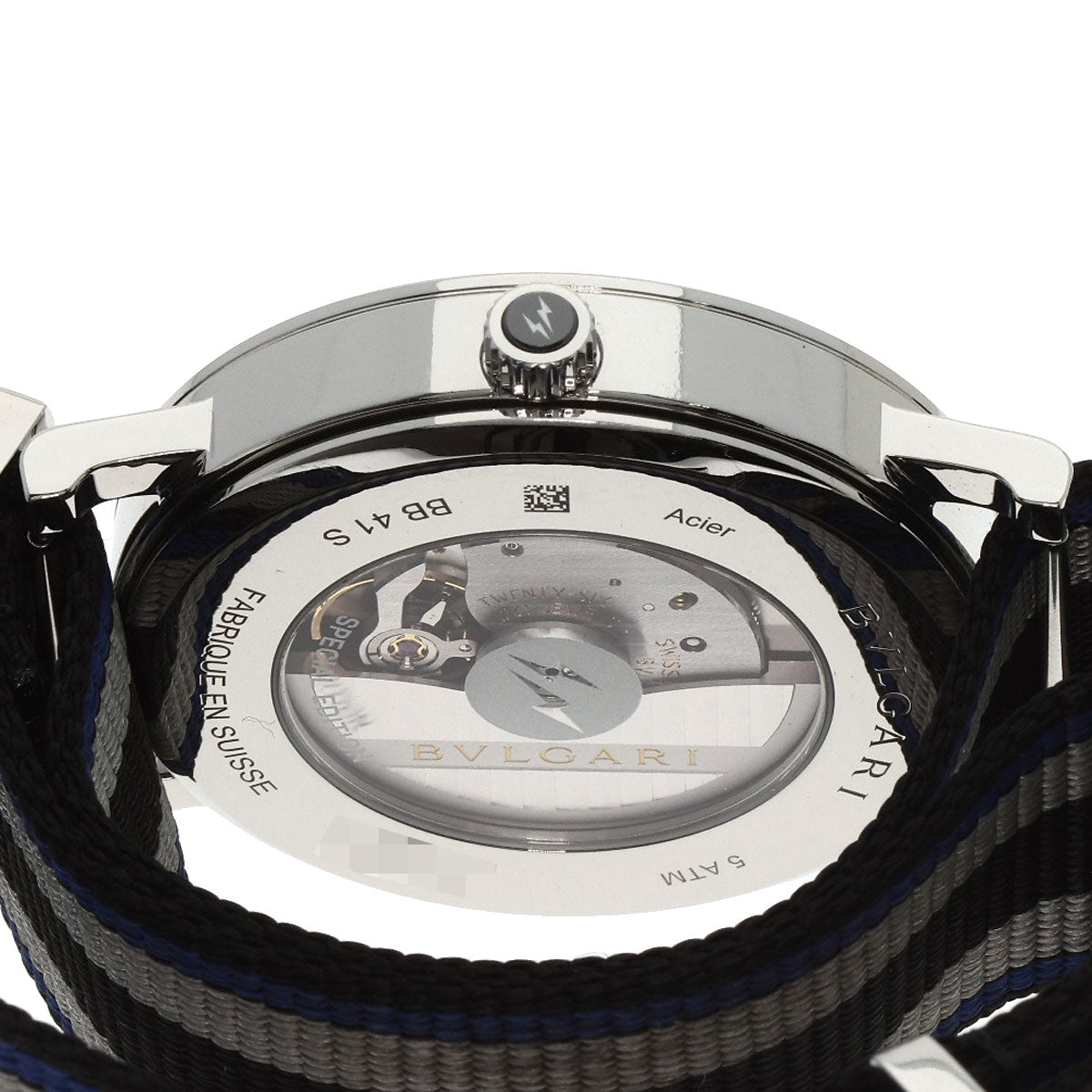 BVLGARI BVLGARI BVLGARI Fragment Watches BB41S Stainless Steel/Nylon mens