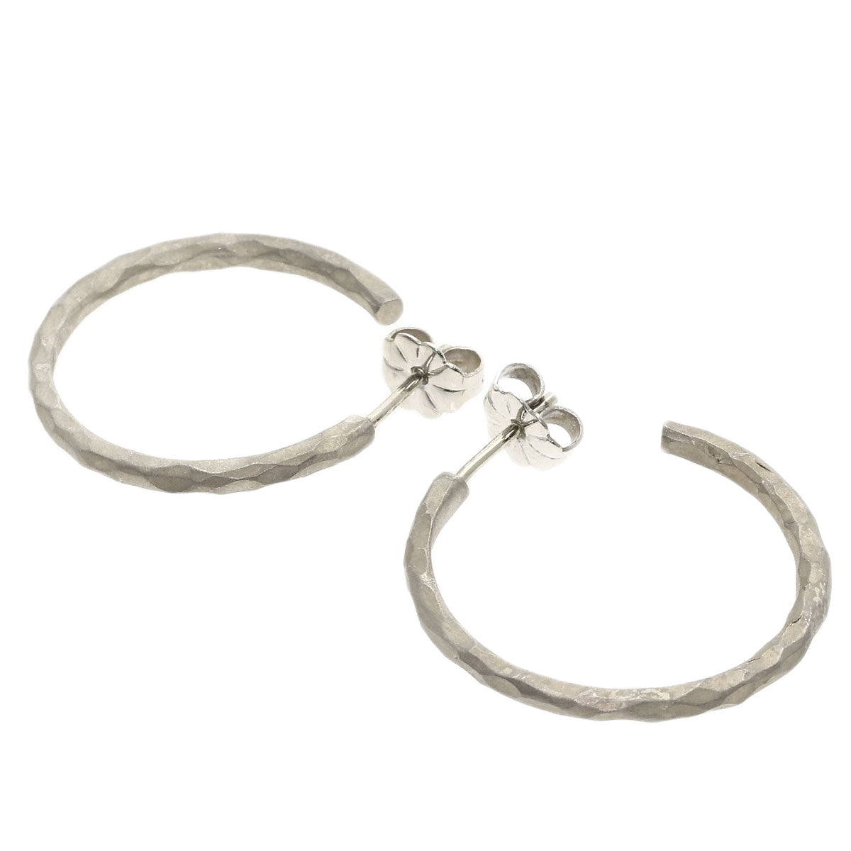 TIFFANY&Co. Hammered Hammer Hoop earring Silver Ladies [Used]