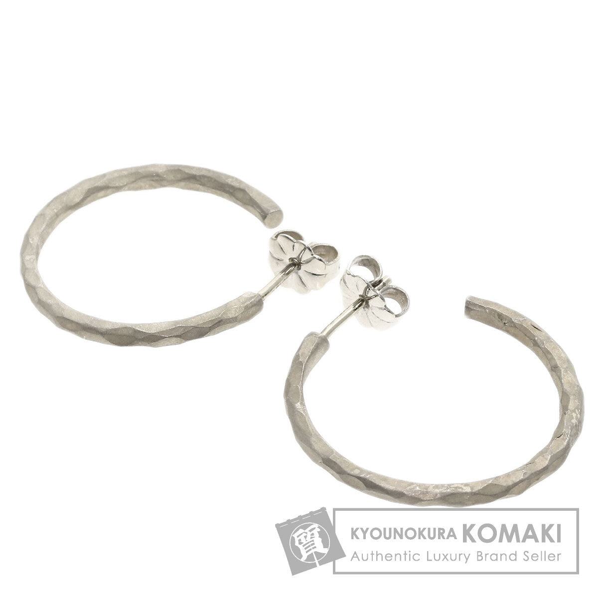 TIFFANY&Co. Hammered Hammer Hoop earring Silver Ladies [Used]