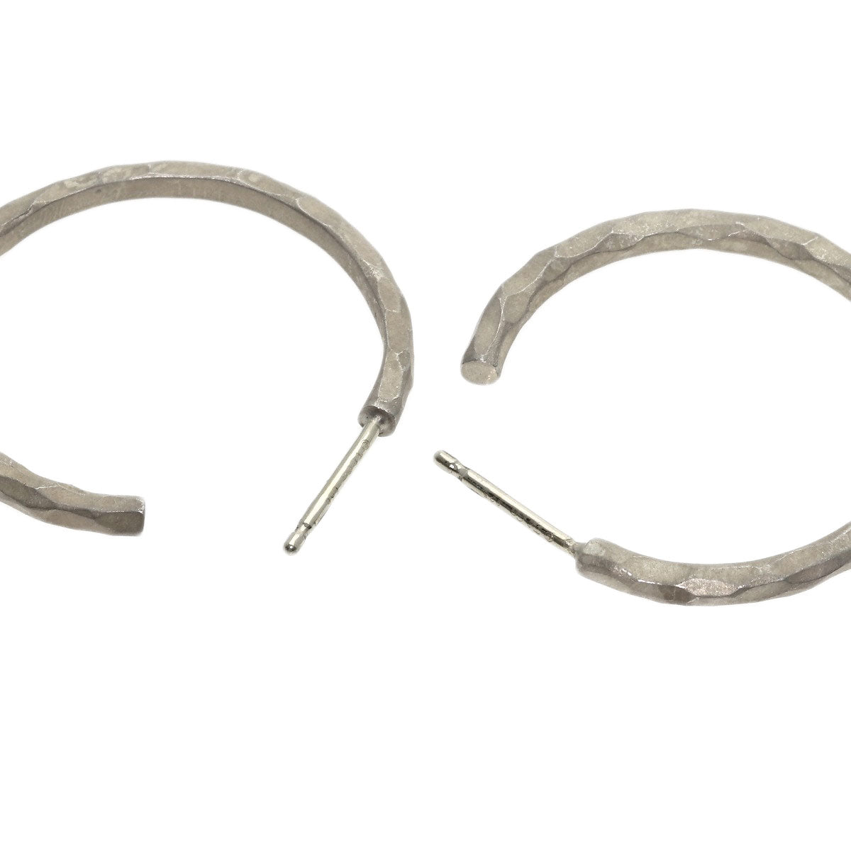 TIFFANY&Co. Hammered Hammer Hoop earring Silver Ladies [Used]