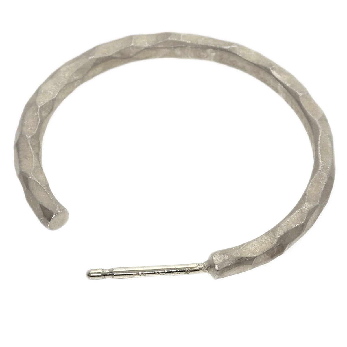 TIFFANY&Co. Hammered Hammer Hoop earring Silver Ladies [Used]