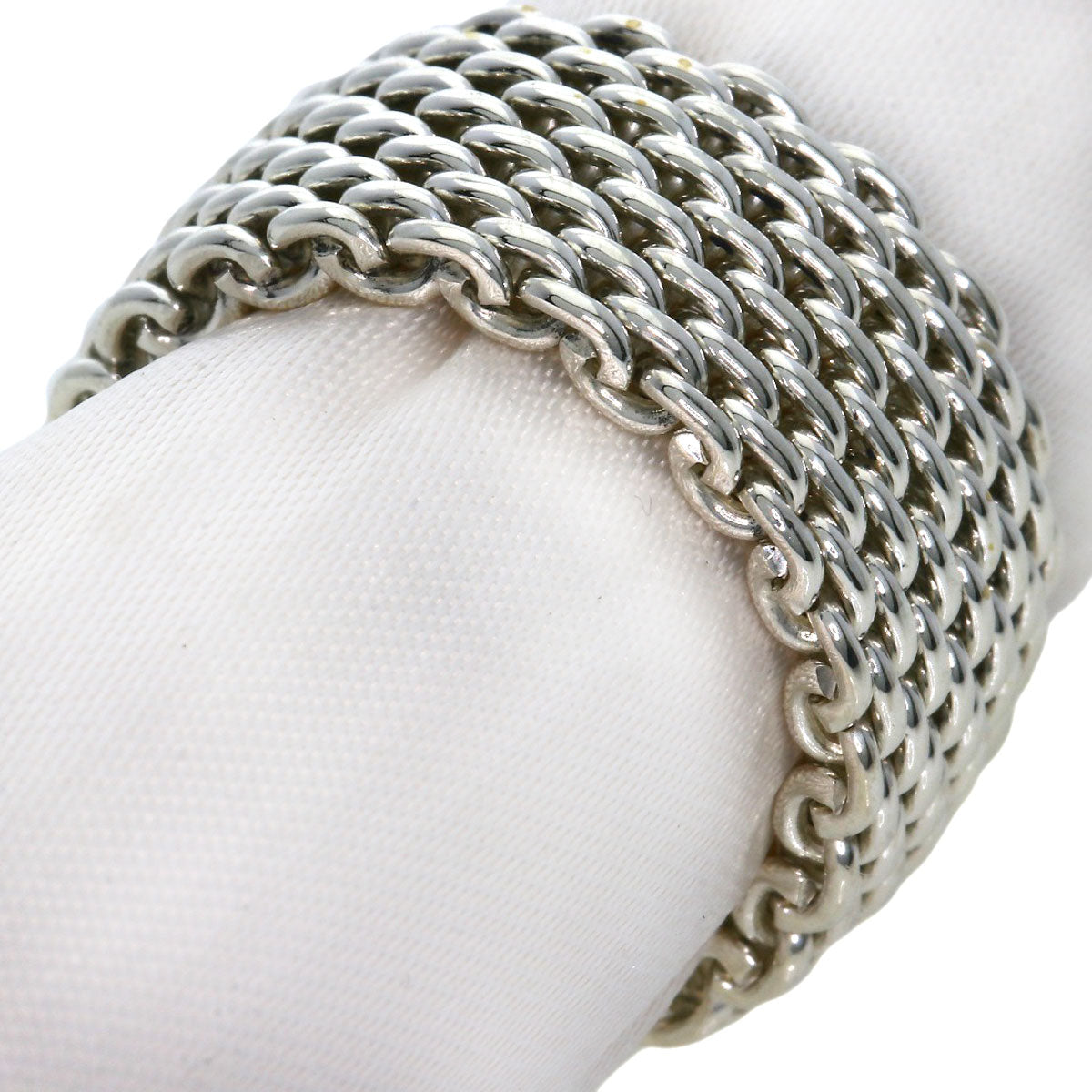 TIFFANY&Co. Somerset mesh Ring Silver Ladies [Used]