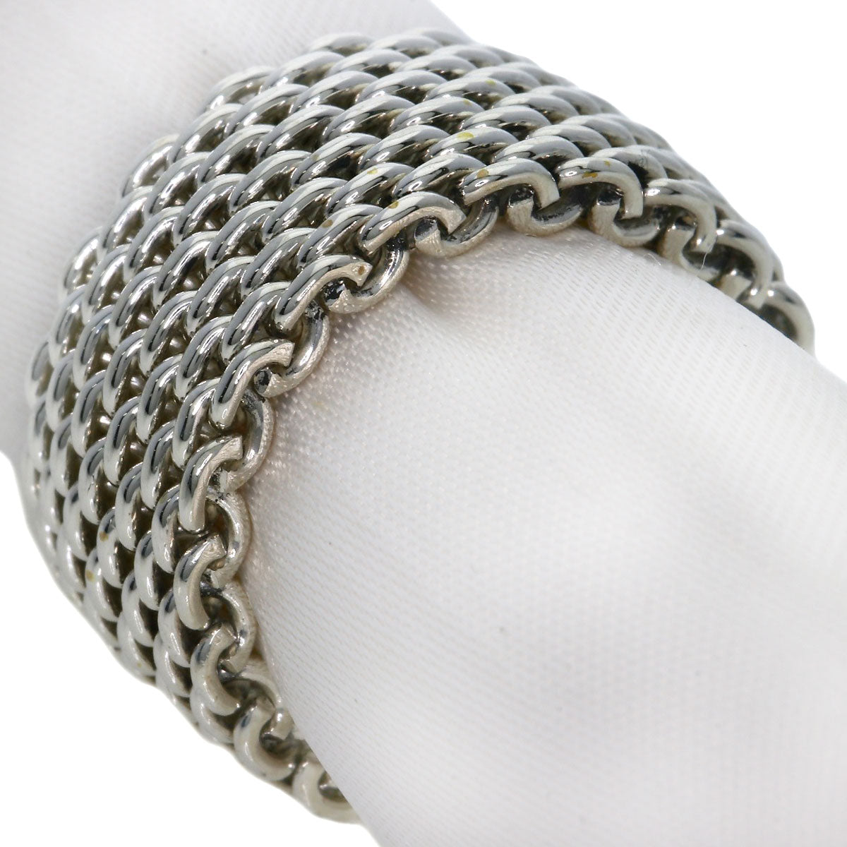 TIFFANY&Co. Somerset mesh Ring Silver Ladies [Used]