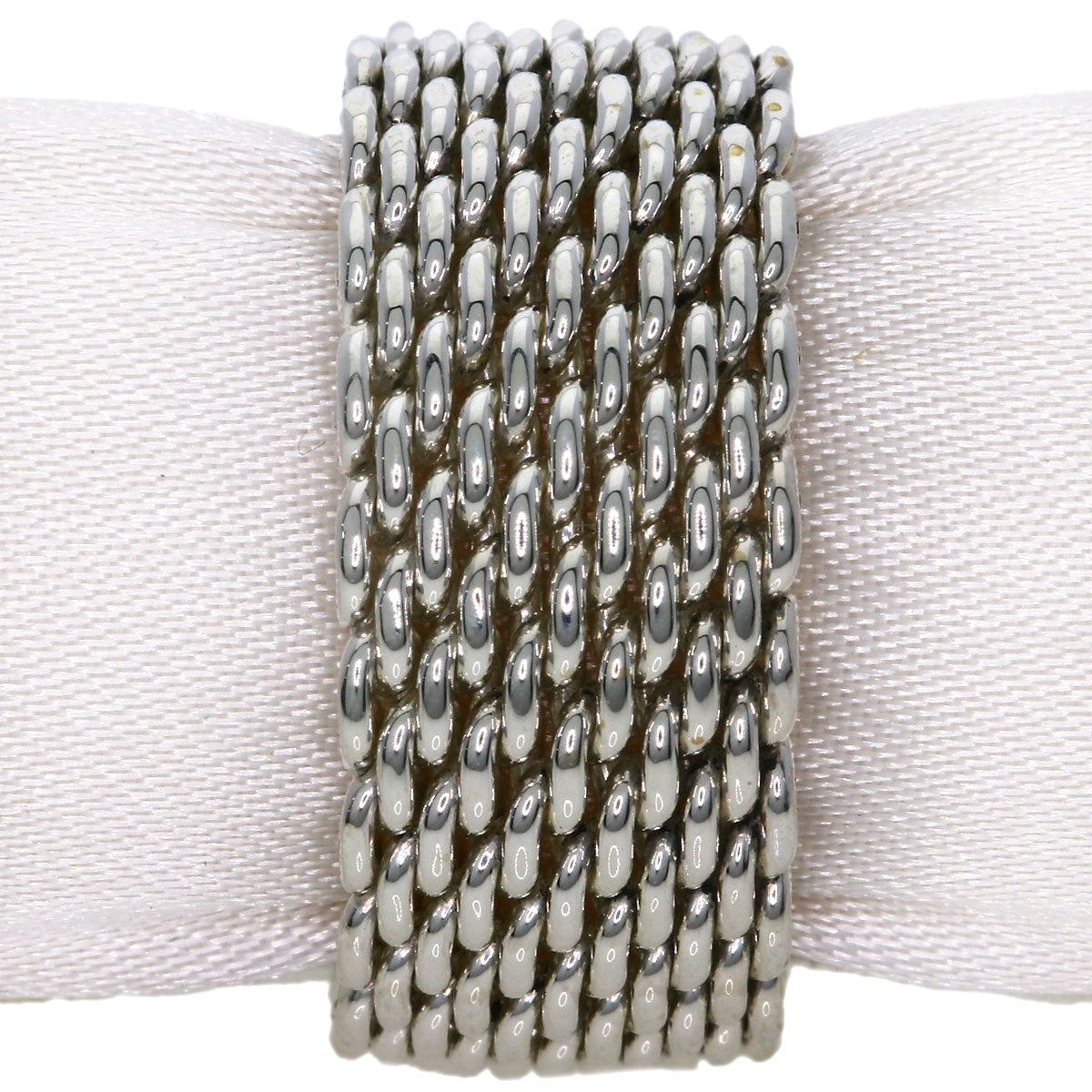 TIFFANY&Co. Somerset mesh Ring Silver Ladies [Used]