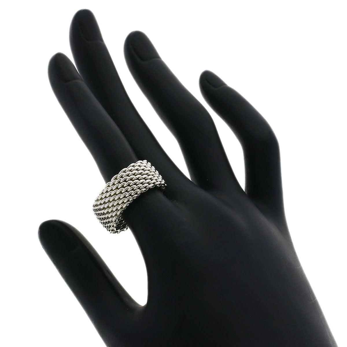 TIFFANY&Co. Somerset mesh Ring Silver Ladies [Used]