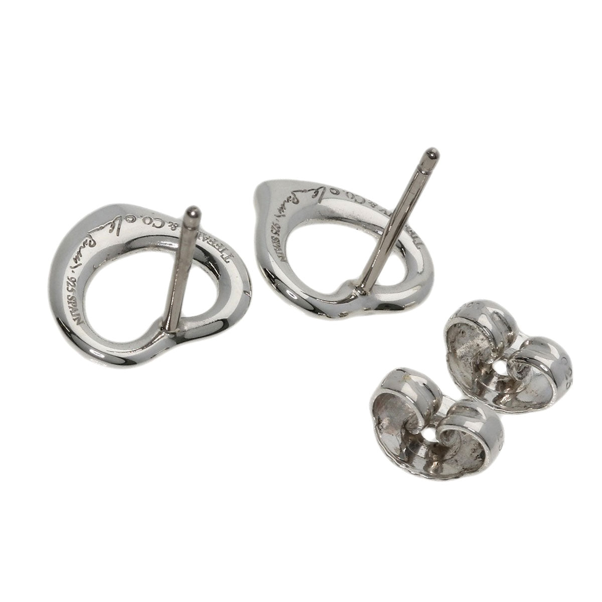 TIFFANY&Co. Open heart earring Silver Ladies [Used]