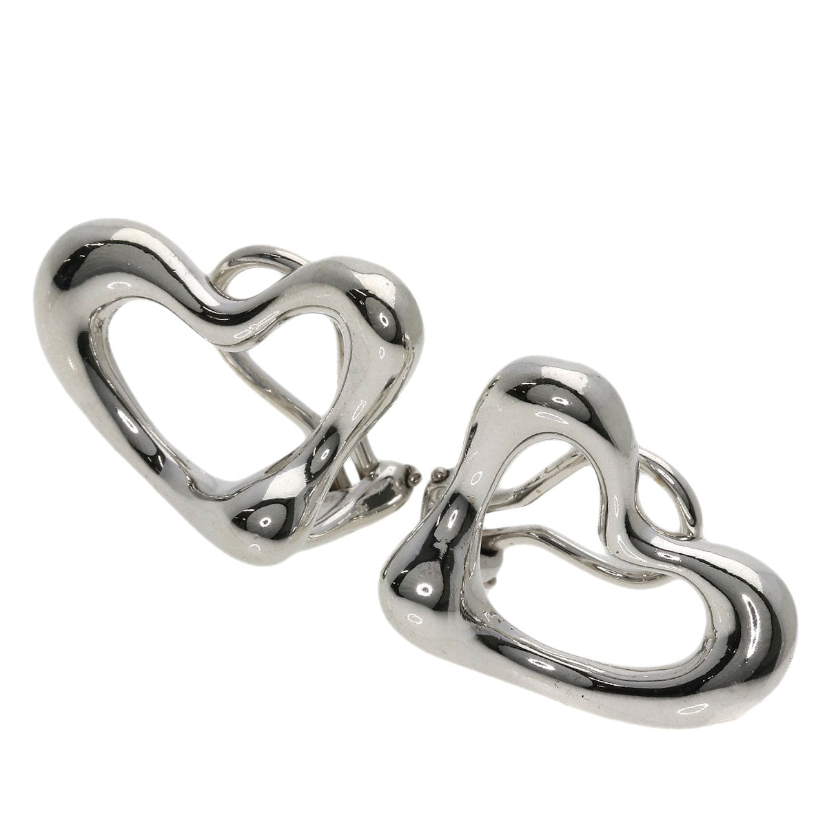 TIFFANY&Co. Open heart Earring Silver Ladies [Used]