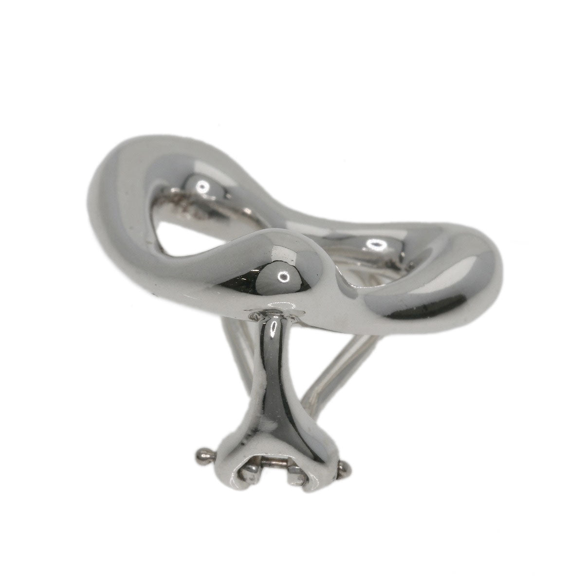 TIFFANY&Co. Open heart Earring Silver Ladies [Used]