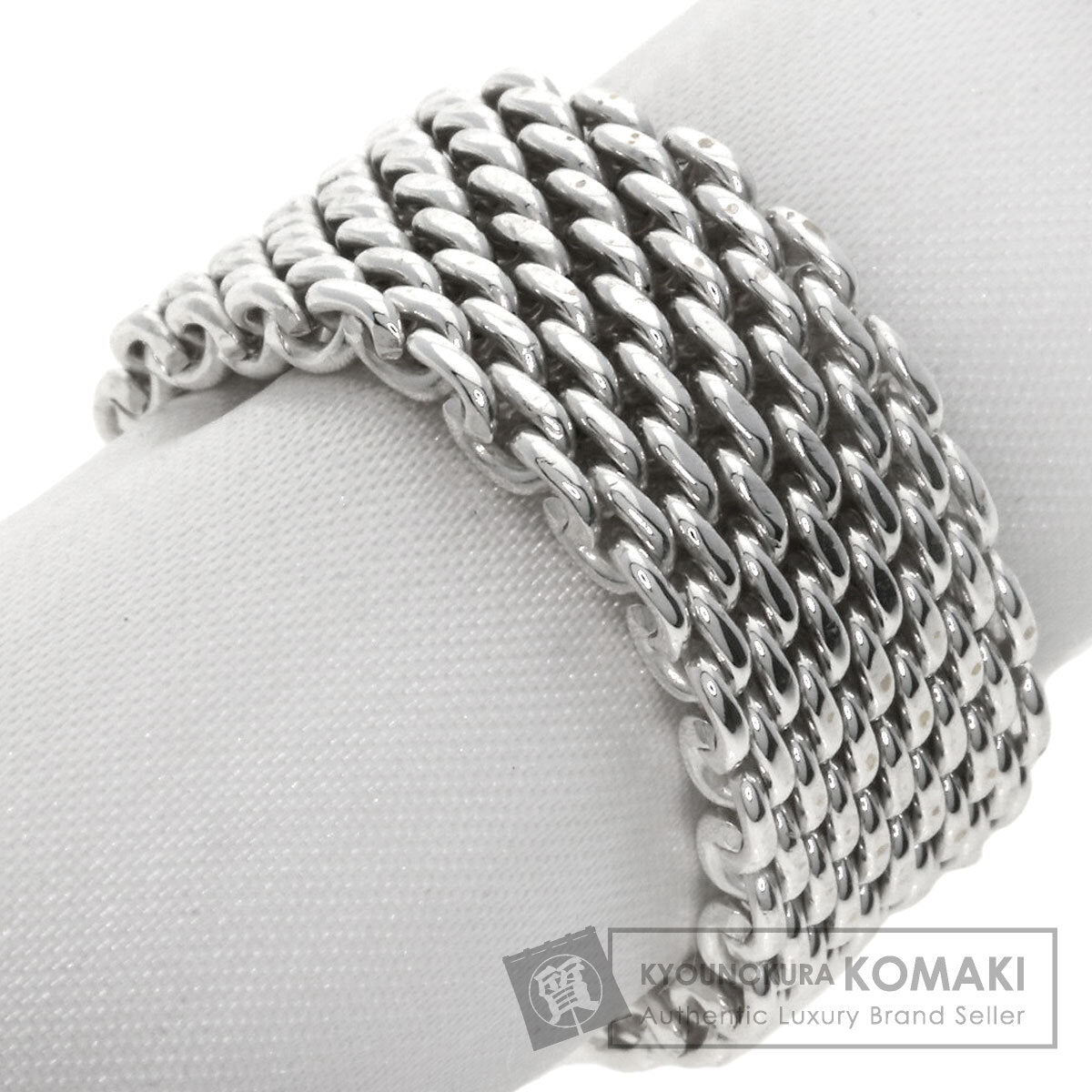 TIFFANY&Co. Somerset mesh Ring Silver Ladies [Used]