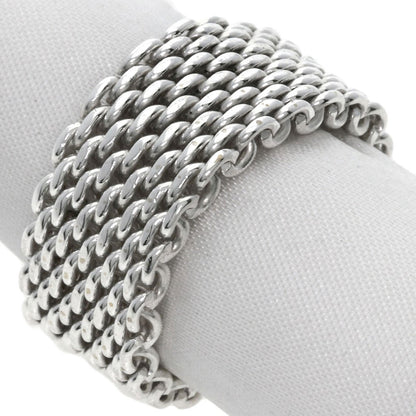 TIFFANY&Co. Somerset mesh Ring Silver Ladies [Used]
