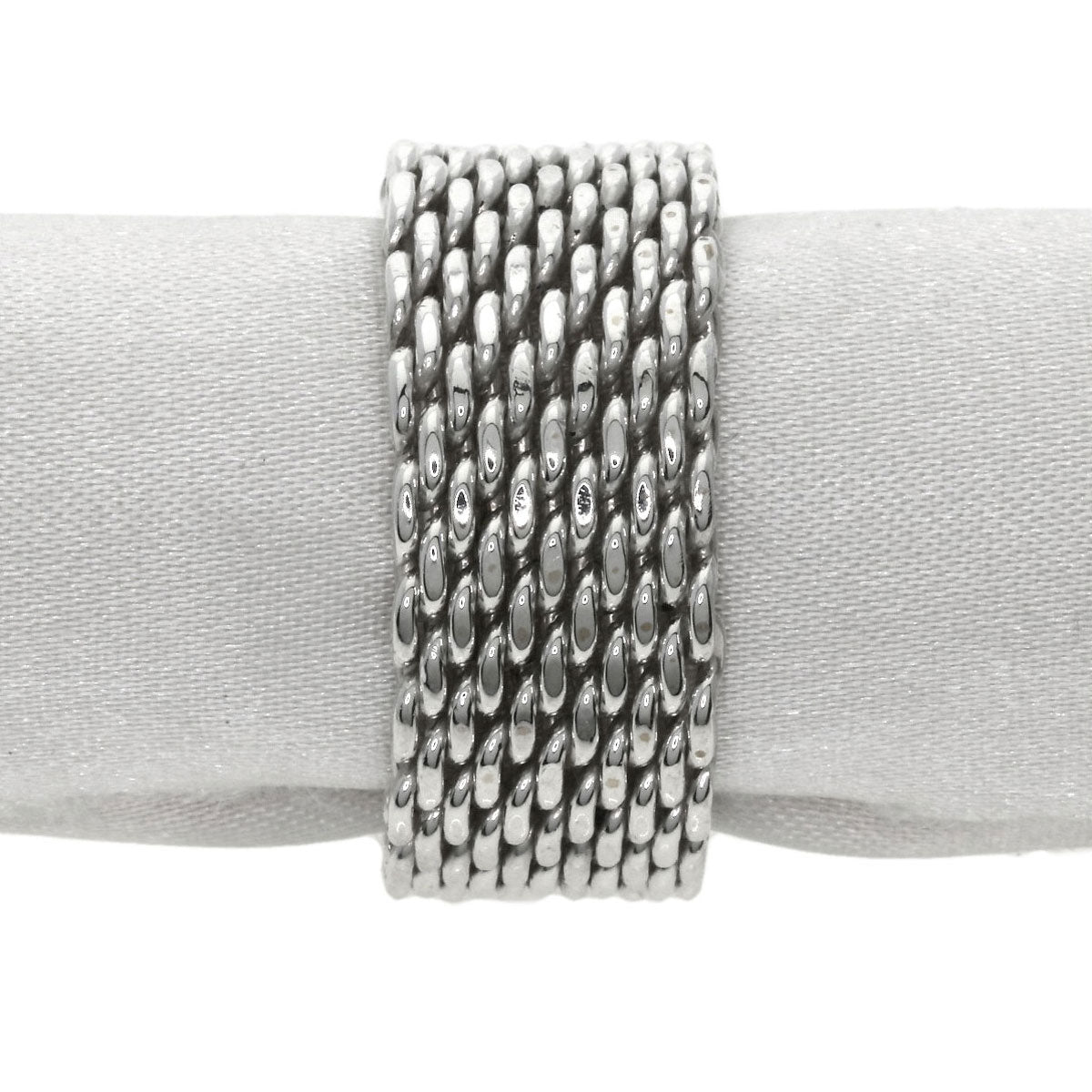 TIFFANY&Co. Somerset mesh Ring Silver Ladies [Used]