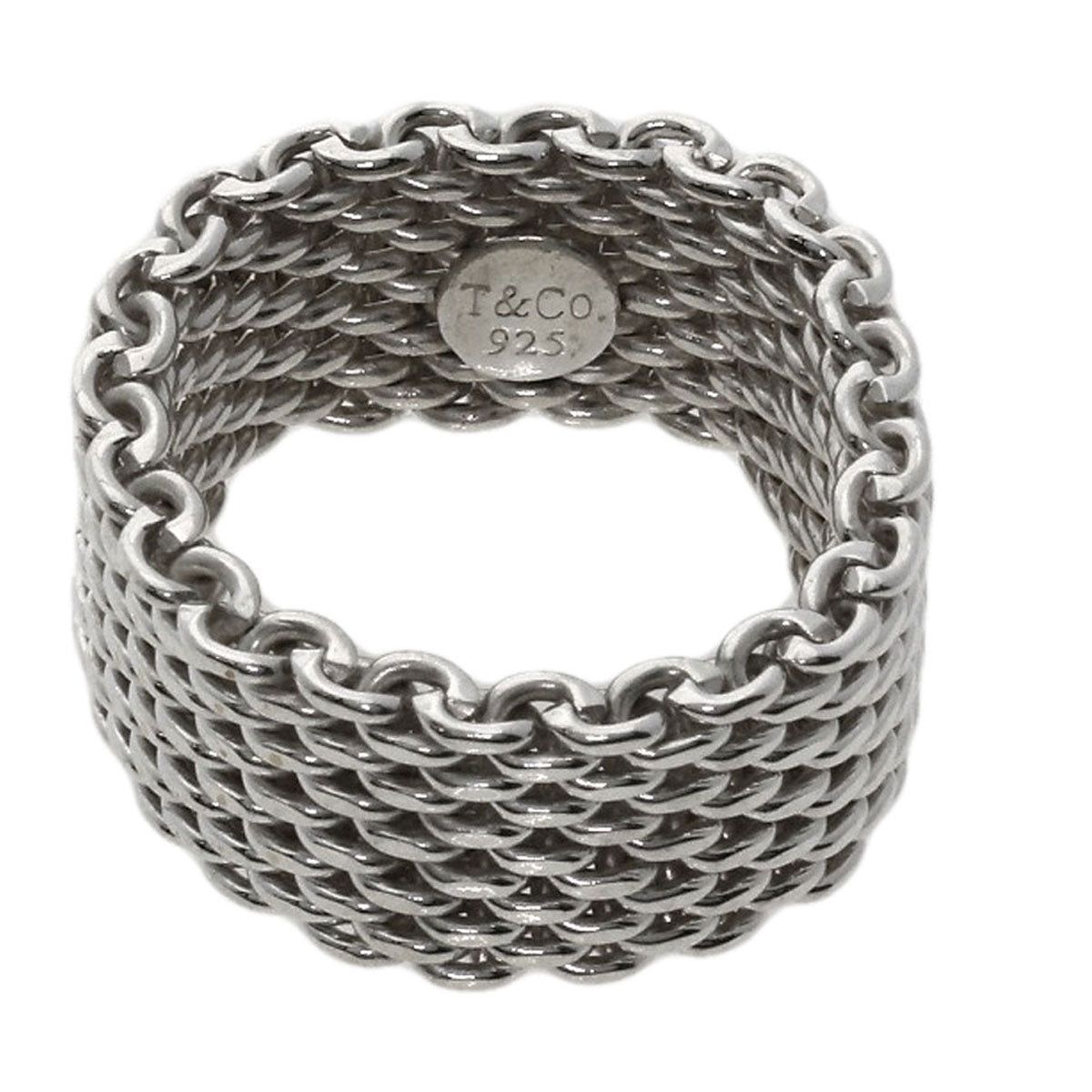 TIFFANY&Co. Somerset mesh Ring Silver Ladies [Used]