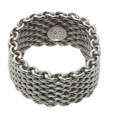TIFFANY&Co. Somerset mesh Ring Silver Ladies [Used]