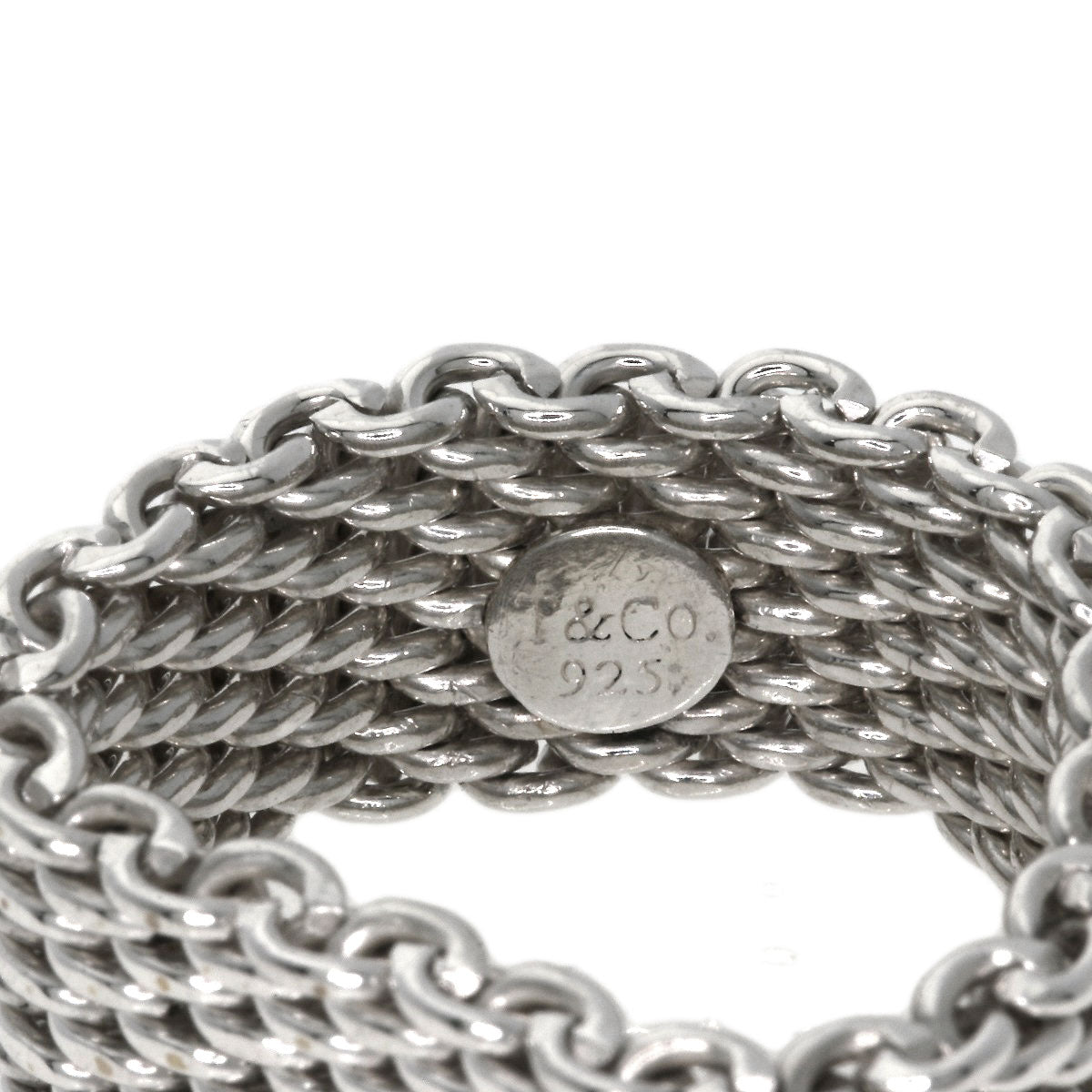 TIFFANY&Co. Somerset mesh Ring Silver Ladies [Used]