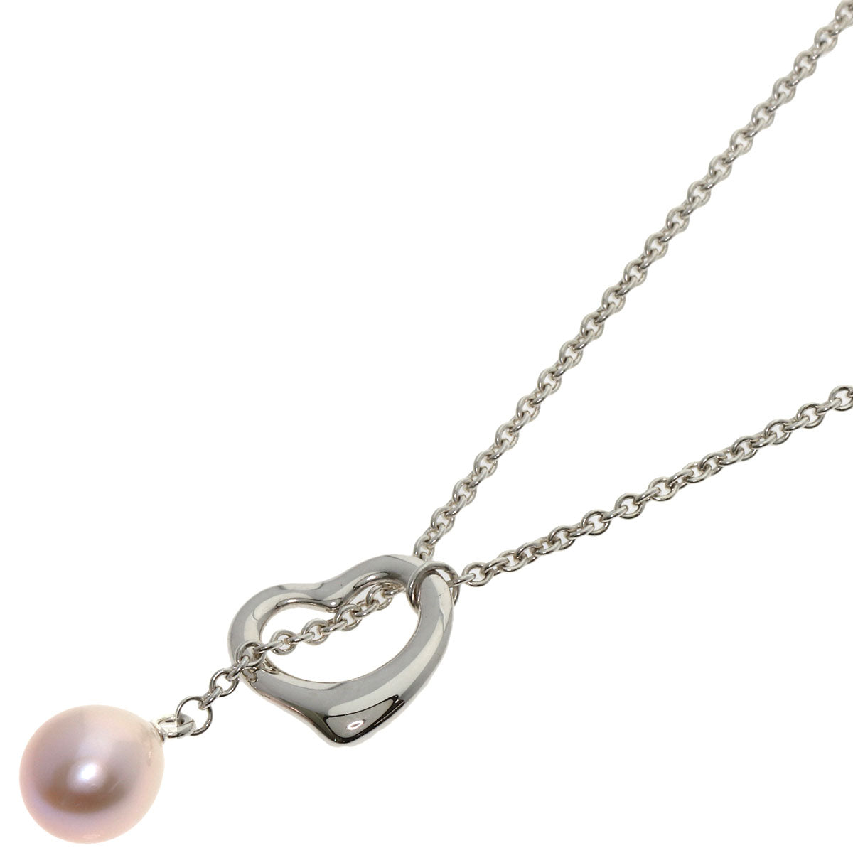 TIFFANY&Co. Freshwater Pearl Open Heart Lariat Necklace Silver Ladies [Used]
