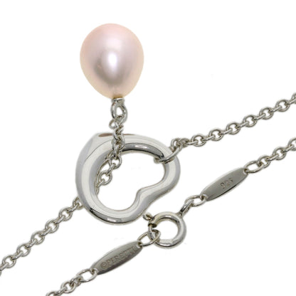 TIFFANY&Co. Freshwater Pearl Open Heart Lariat Necklace Silver Ladies [Used]