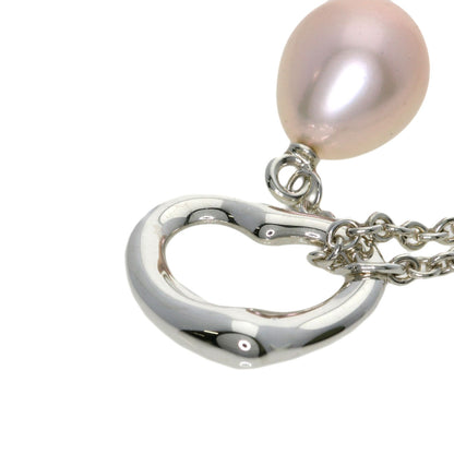 TIFFANY&Co. Freshwater Pearl Open Heart Lariat Necklace Silver Ladies [Used]