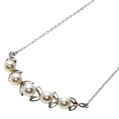 MIKIMOTO Leaf Akoya Pearl Pearl Necklace Silver Ladies [Used]