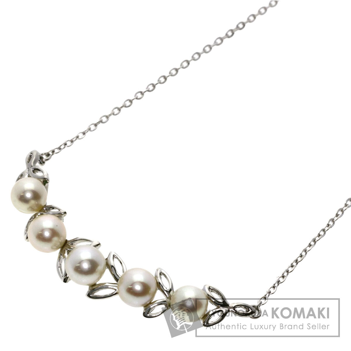MIKIMOTO Leaf Akoya Pearl Pearl Necklace Silver Ladies [Used]