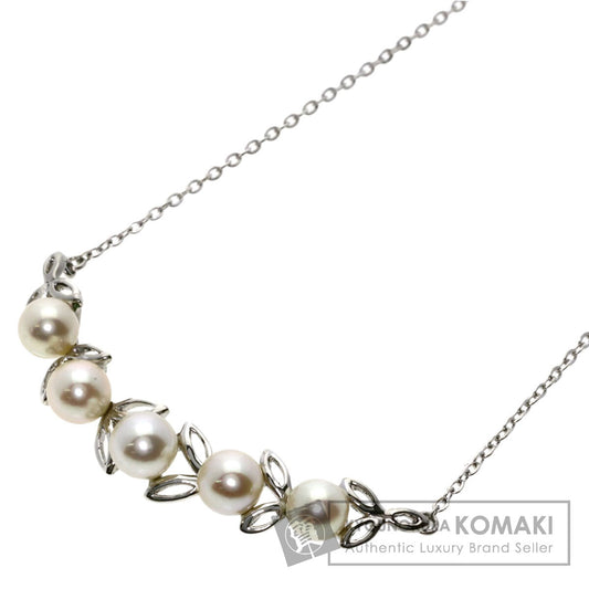 MIKIMOTO Leaf Akoya Pearl Pearl Necklace Silver Ladies [Used]