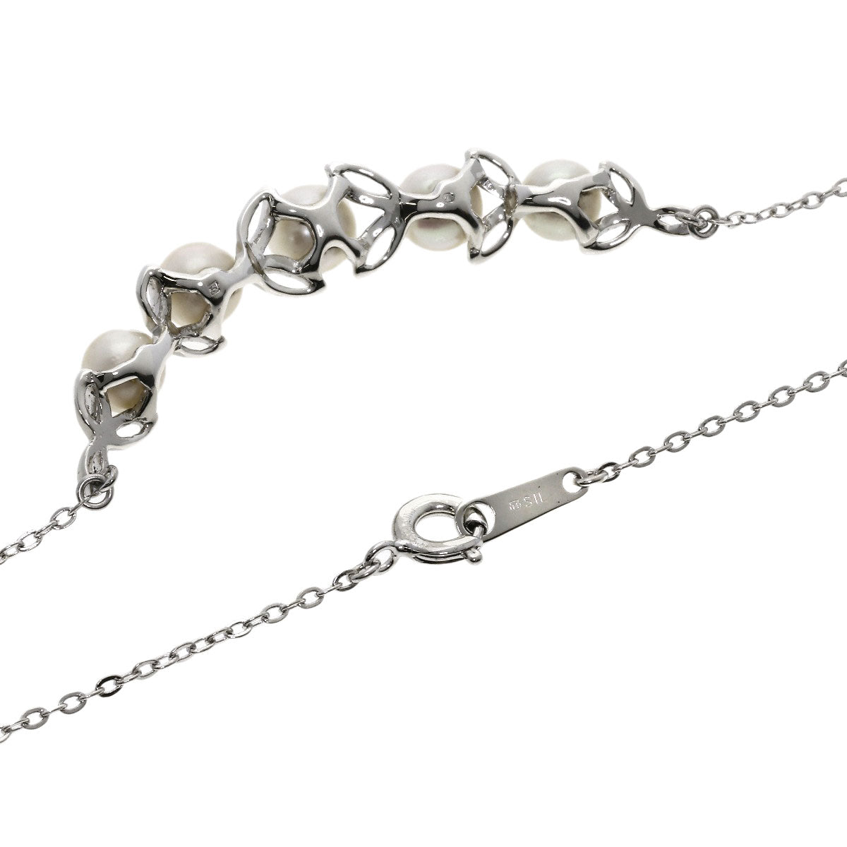 MIKIMOTO Leaf Akoya Pearl Pearl Necklace Silver Ladies [Used]