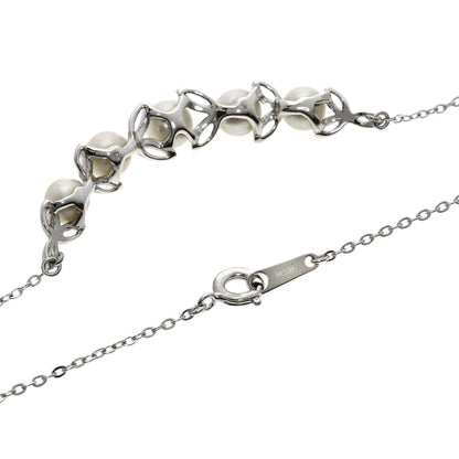 MIKIMOTO Leaf Akoya Pearl Pearl Necklace Silver Ladies [Used]