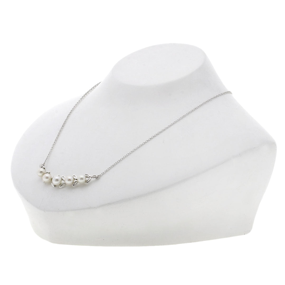 MIKIMOTO Leaf Akoya Pearl Pearl Necklace Silver Ladies [Used]