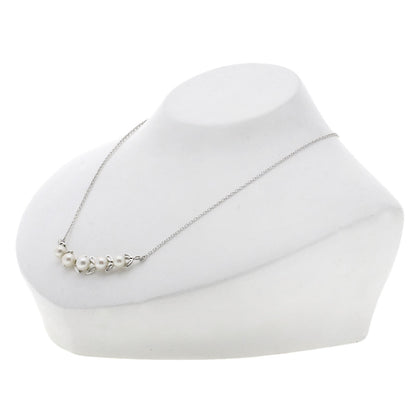 MIKIMOTO Leaf Akoya Pearl Pearl Necklace Silver Ladies [Used]