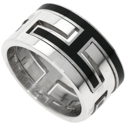 HERMES Move Ash Enamel #49 Ring Silver Ladies [Used]