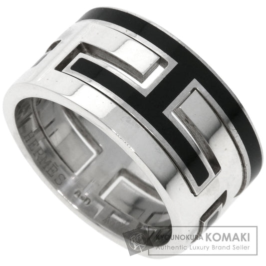HERMES Move Ash Enamel #49 Ring Silver Ladies [Used]