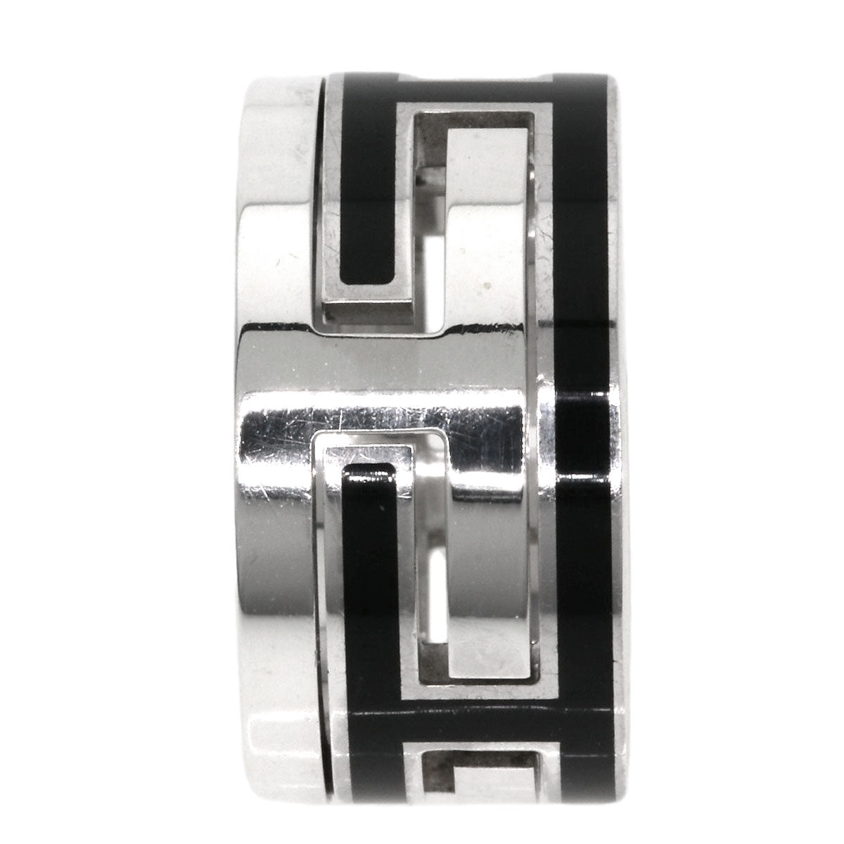 HERMES Move Ash Enamel #49 Ring Silver Ladies [Used]