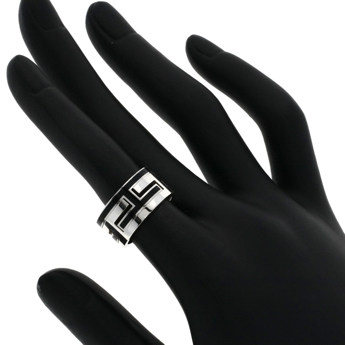 HERMES Move Ash Enamel #49 Ring Silver Ladies [Used]