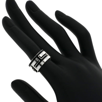 HERMES Move Ash Enamel #49 Ring Silver Ladies [Used]