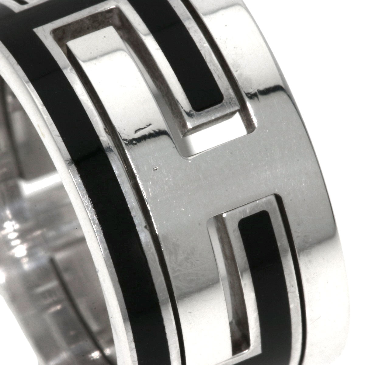 HERMES Move Ash Enamel #49 Ring Silver Ladies [Used]