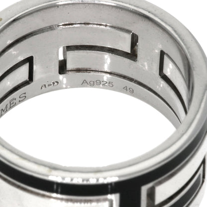 HERMES Move Ash Enamel #49 Ring Silver Ladies [Used]