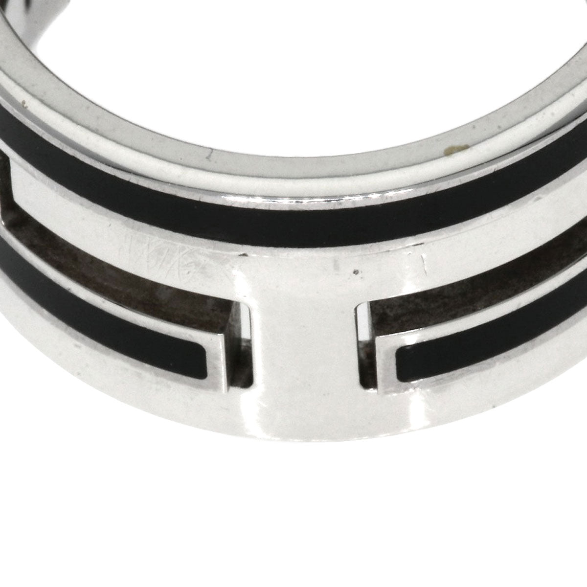 HERMES Move Ash Enamel #49 Ring Silver Ladies [Used]