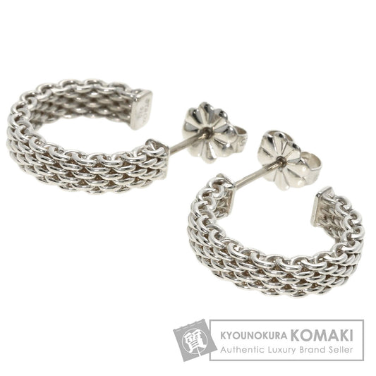 TIFFANY&Co. Somerset Mesh Hoops earring Silver Ladies [Used]