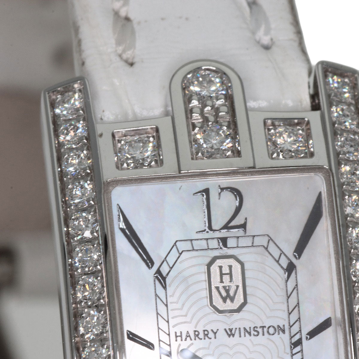 HARRY WINSTON Avenue C Mini Moonphase Watches AVCQMP16WW001 K18 White Gold/Leather Ladies