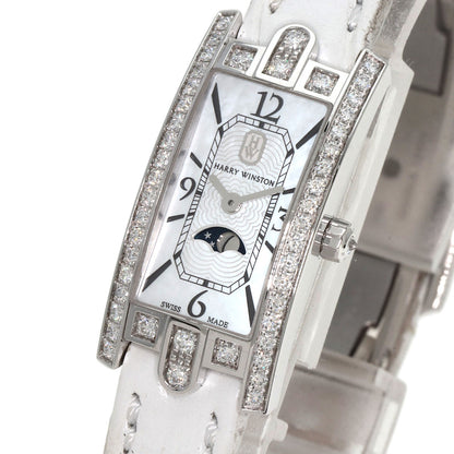 HARRY WINSTON Avenue C Mini Moonphase Watches AVCQMP16WW001 K18 White Gold/Leather Ladies