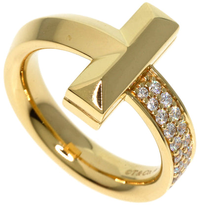 TIFFANY&Co.   Ring T One Half Diamond K18 Yellow Gold Ladies