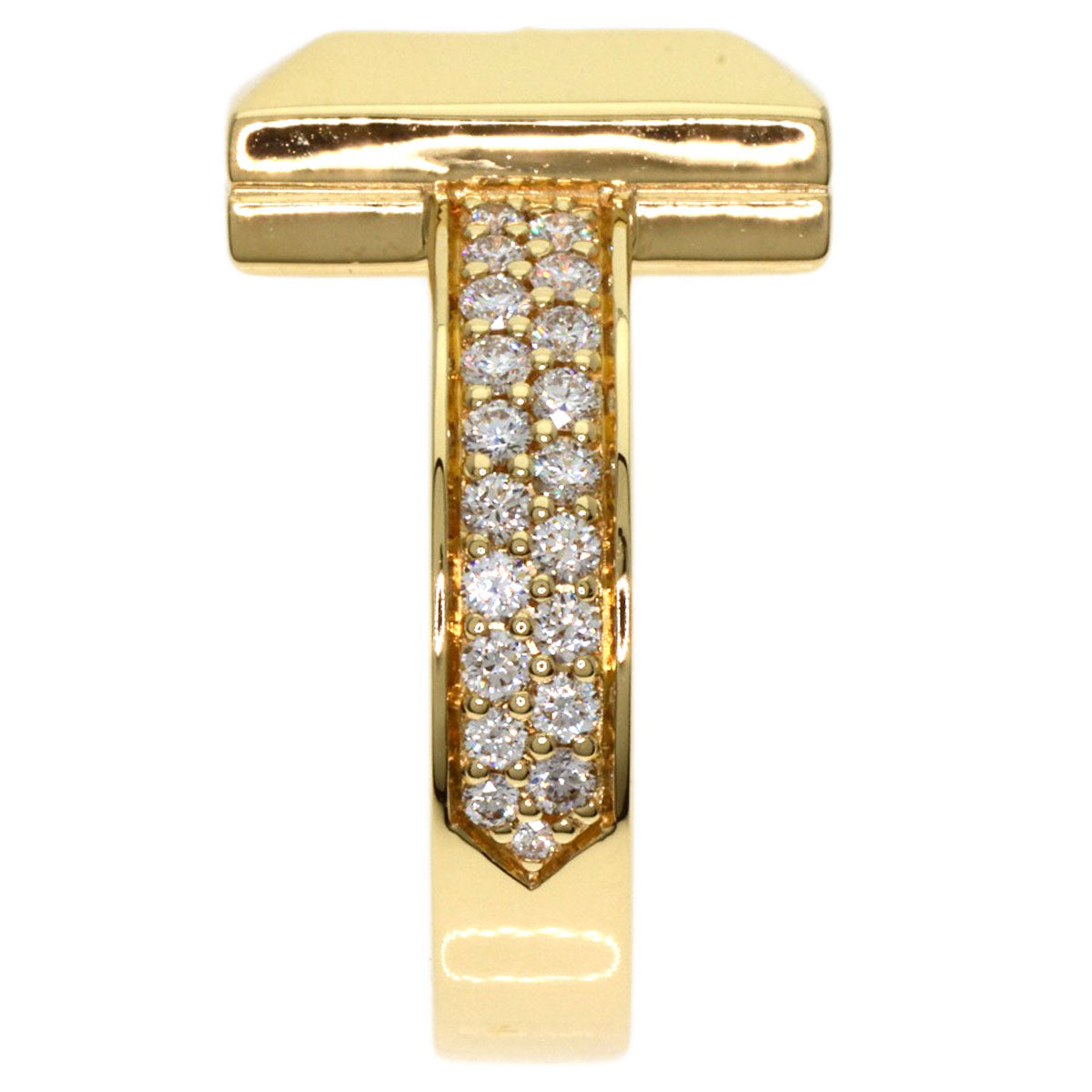 TIFFANY&Co.   Ring T One Half Diamond K18 Yellow Gold Ladies