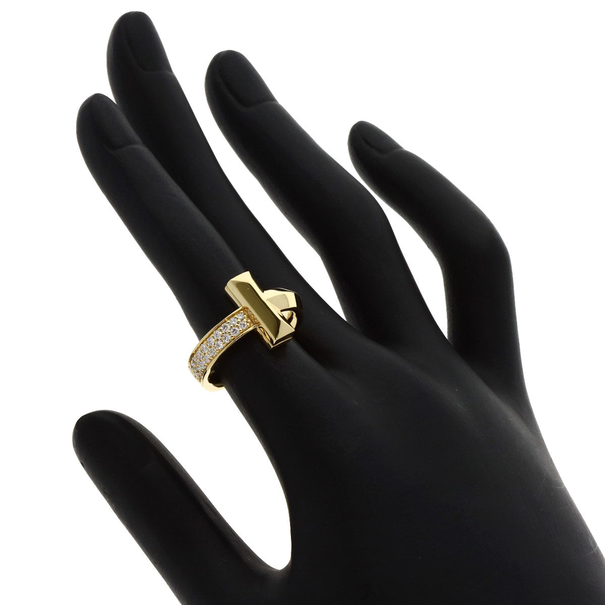 TIFFANY&Co.   Ring T One Half Diamond K18 Yellow Gold Ladies