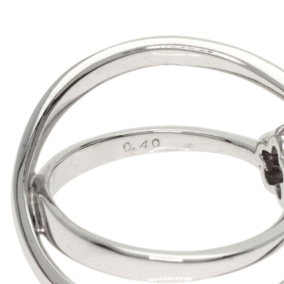 Ponte Vecchio Flower motif Diamond Ring K18 White Gold Ladies [Used]