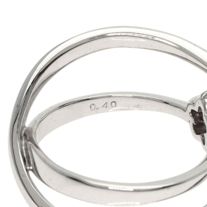 Ponte Vecchio Flower motif Diamond Ring K18 White Gold Ladies [Used]