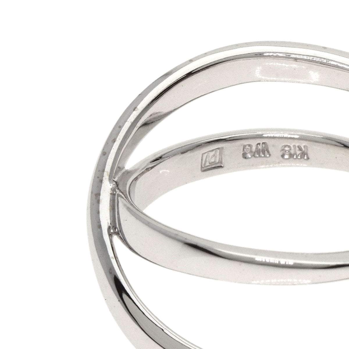 Ponte Vecchio Flower motif Diamond Ring K18 White Gold Ladies [Used]