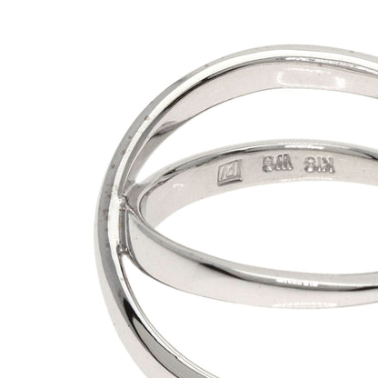 Ponte Vecchio Flower motif Diamond Ring K18 White Gold Ladies [Used]