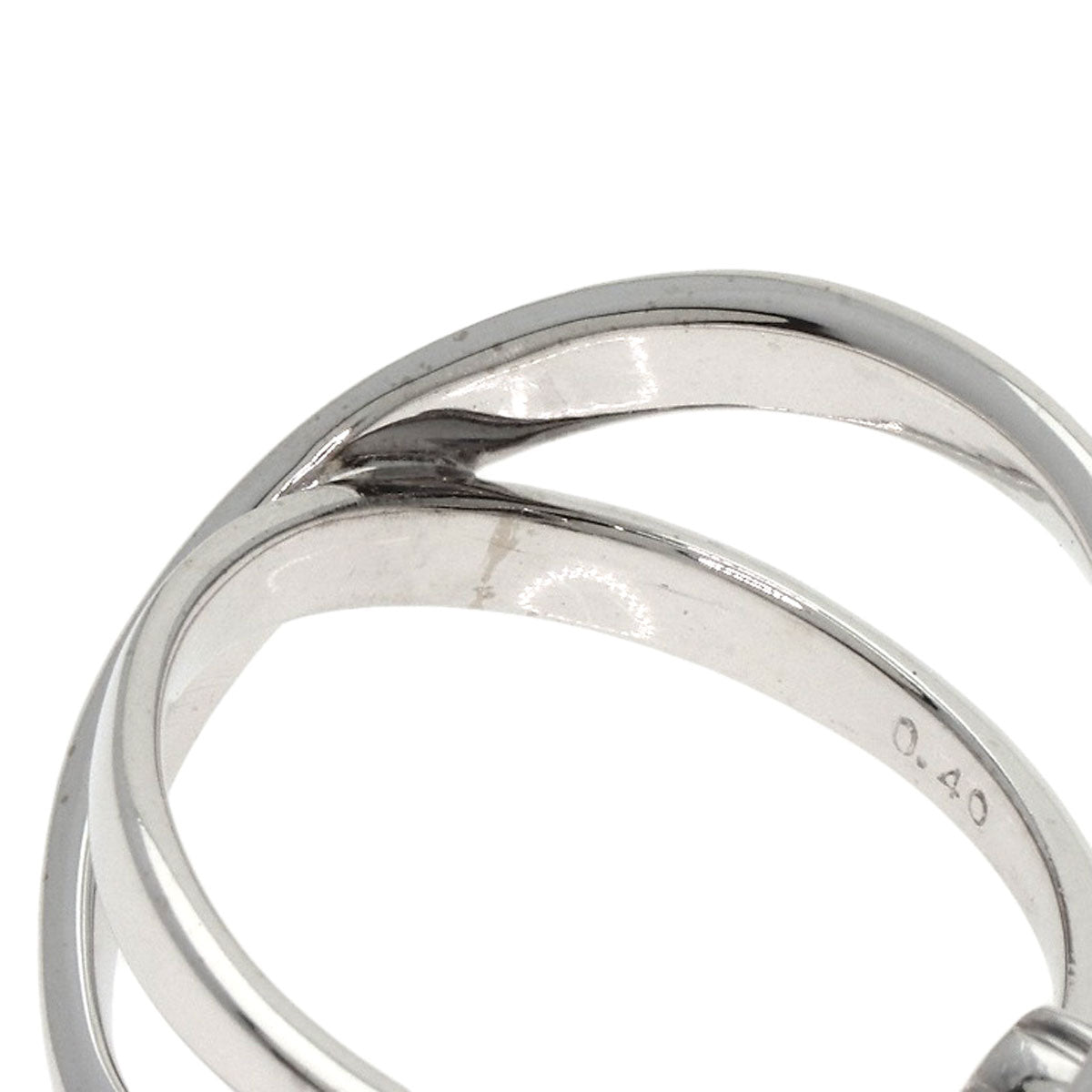 Ponte Vecchio Flower motif Diamond Ring K18 White Gold Ladies [Used]