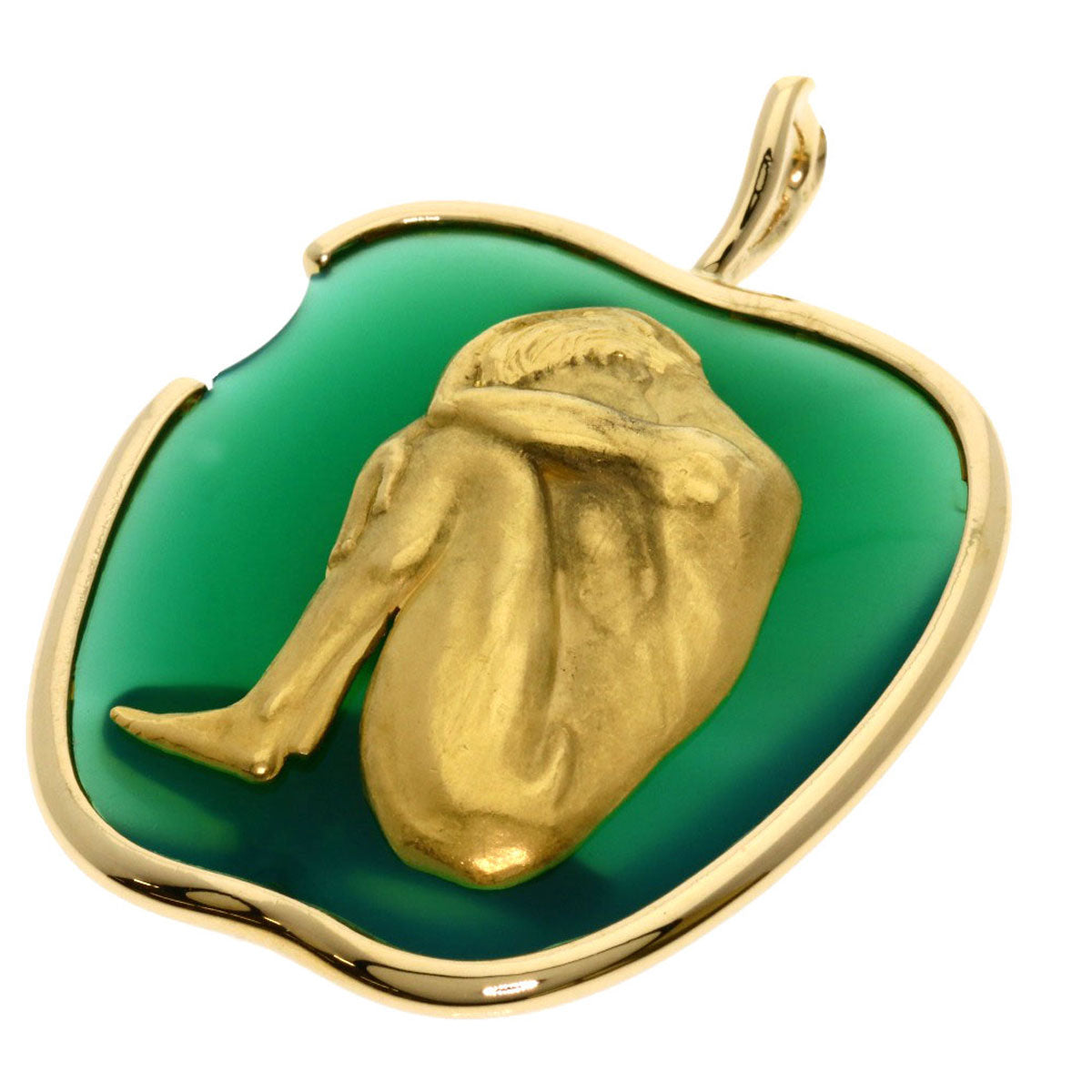 Carrera y Carrera   Pendant top Apple motif Adam and Eve K18 Yellow Gold Ladies