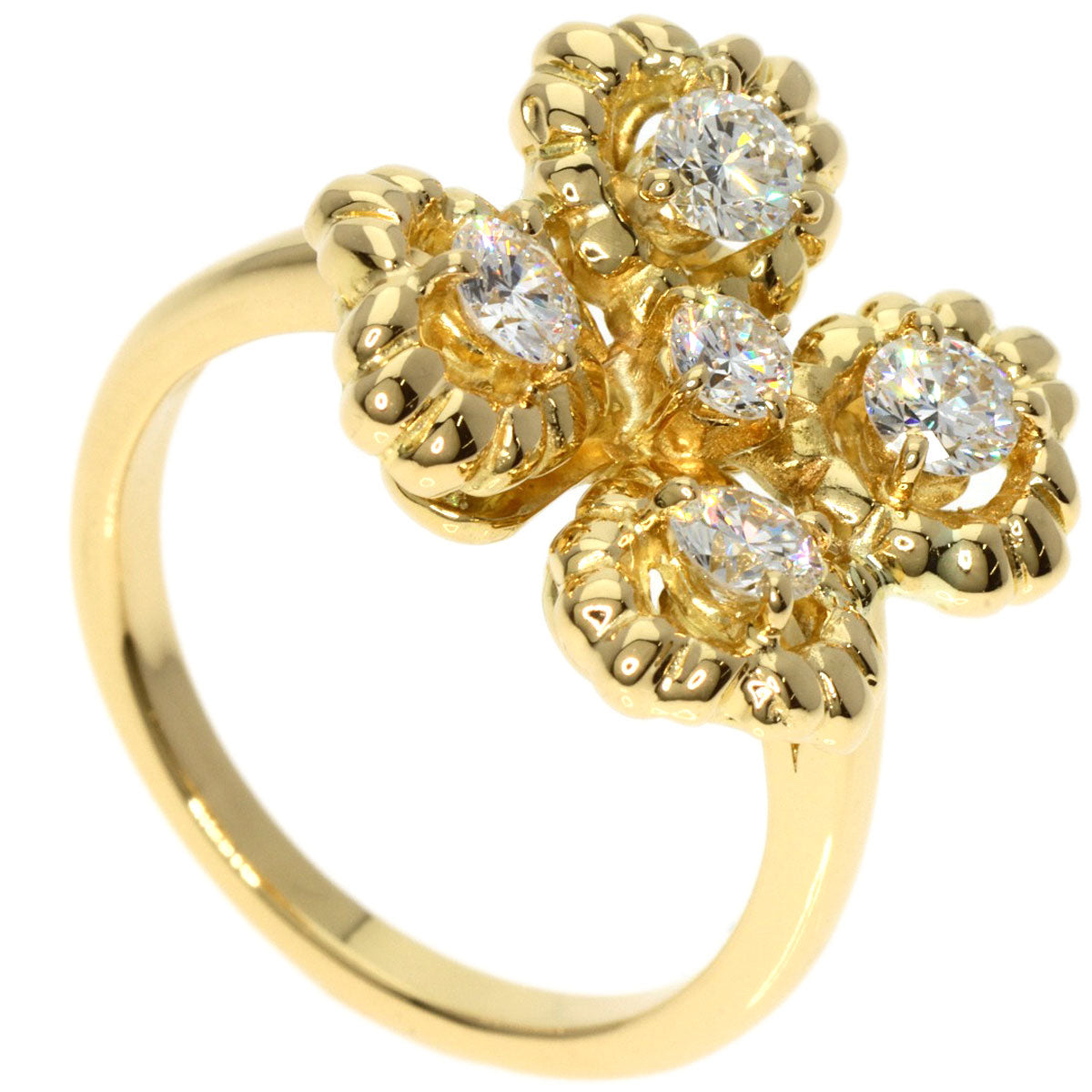 Queen   Ring Diamond K18 Yellow Gold Ladies