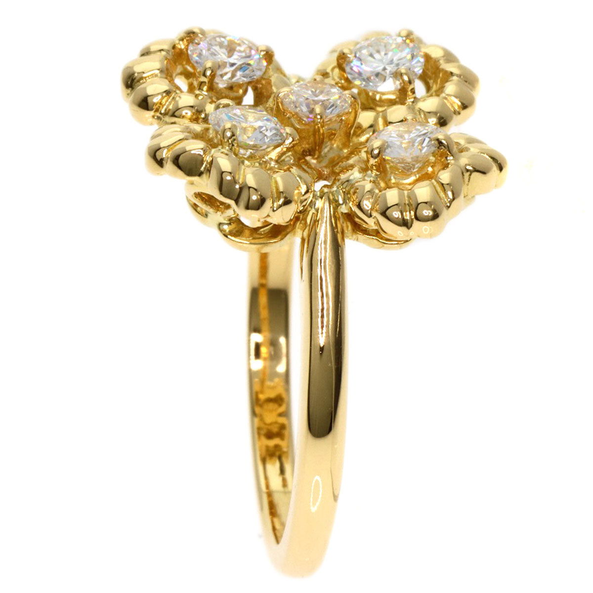 Queen   Ring Diamond K18 Yellow Gold Ladies